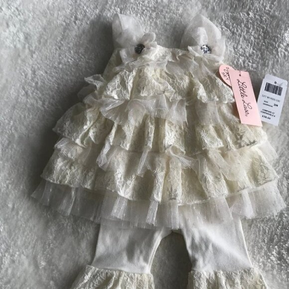 LITTLE Lass - NWT Laced 2 Piece beautiful dress - Picture 1 of 6